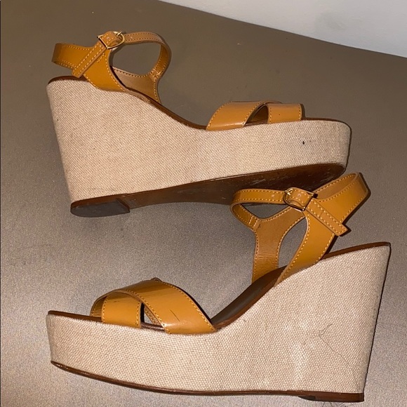 J crew leather nude wedges in good condition - Picture 4 of 7